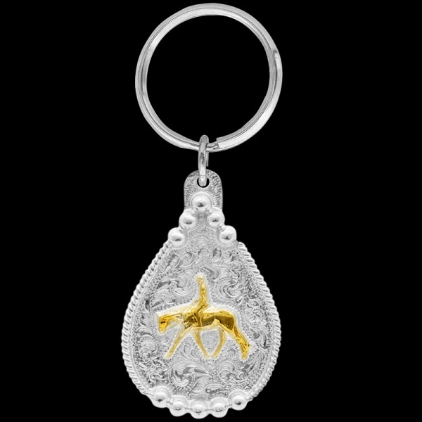 Elevate your equestrian style with our Gold English Pleasure Keychain. Exquisitely crafted, it's a must-have accessory for horse lovers and riders. Discover now to add a touch of sophistication to your keychain ensemble!